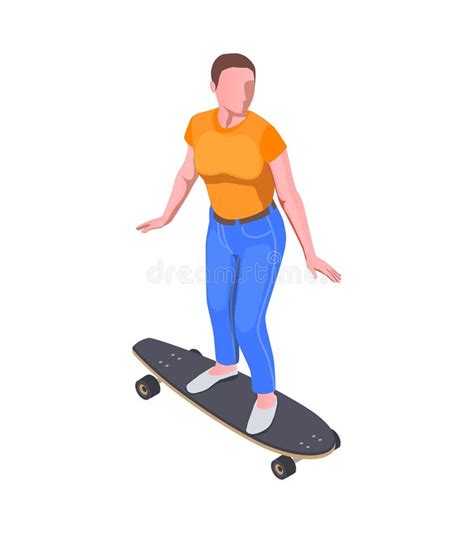 ícone isométrico do skate ilustração do vetor Ilustração de povos