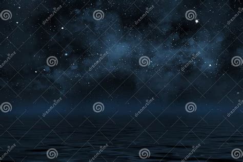 Céu Noturno Estrelado Com Estrelas E A Nebulosa Azul Ilustração Stock