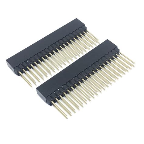 Buy 2 54MM 2x20 Pin Female Double Row Straight Long Header Strip At