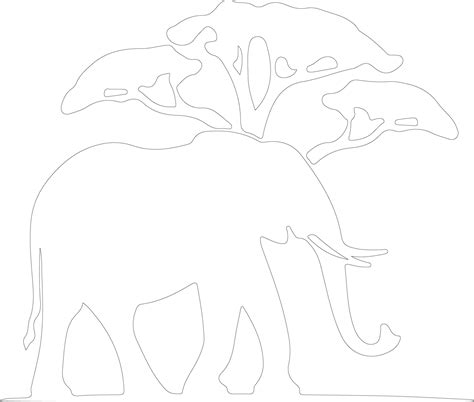 African elephant outline silhouette 38829438 Vector Art at Vecteezy