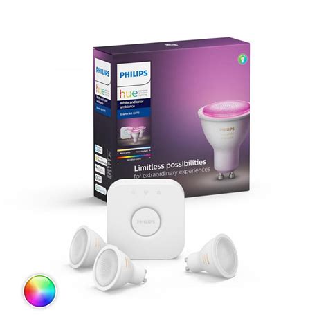 3u 4 3w 350lm Gu10 Philips Hue Led Starter Kit Ledkia