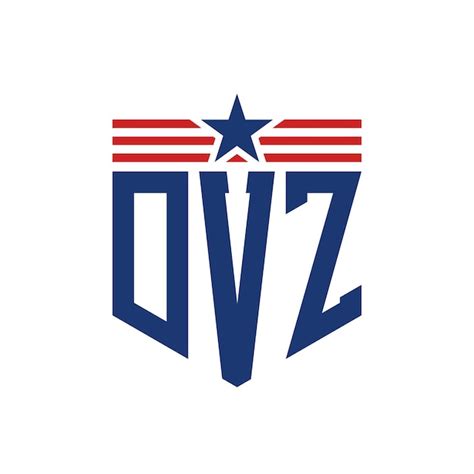 Premium Vector Patriotic Dvz Logo With Star And American Flag Straps