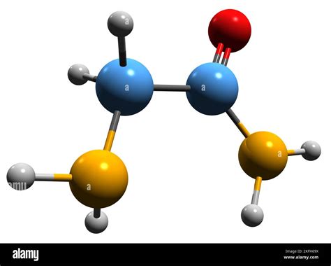 3D Image De La Formule Squelettique De Glycinamide Structure Chimique