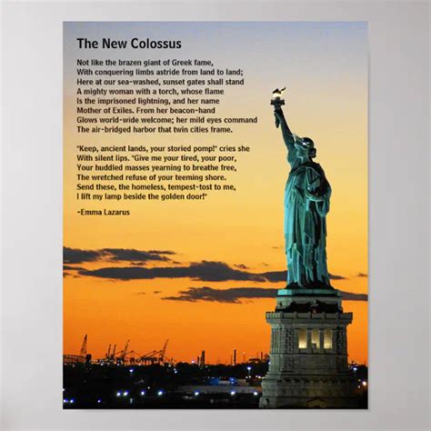 Statue of Liberty Poem, The New Colossus Poster | Zazzle