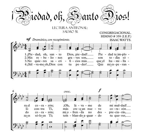 PIEDAD OH SANTO DIOS Partitura Coral Coro IEP