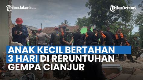 Anak Kecil Bertahan 3 Hari Di Reruntuhan Gempa Cianjur Warga Nangis