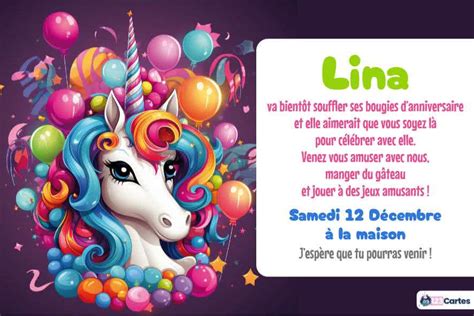 Invitations Anniversaire Licorne Gratuites Imprimer Cartes