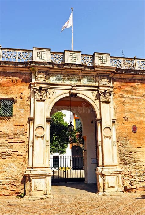 Main Entrance Of The Casa De Pilatos Palace In Seville Spain Stock