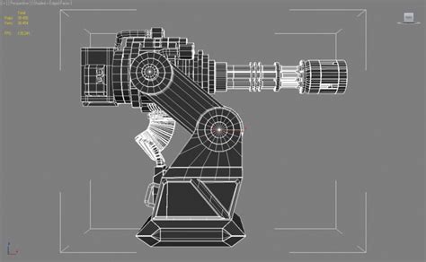 Minigun Turret D Model Ds Fbx Max Obj Free D