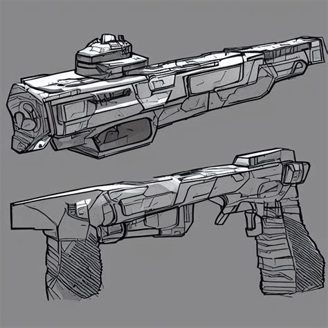 Futuristic Gun Drawing