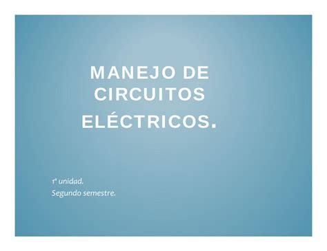 Pdf Manejo De Circuitos El Ctricos Pdf Filea Identificaci N De Las