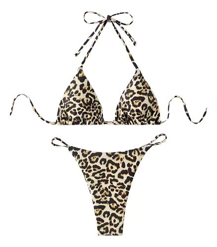 Bikini Separado Con Estampado De Leopardo Y Playa Piscina Cuotas Sin