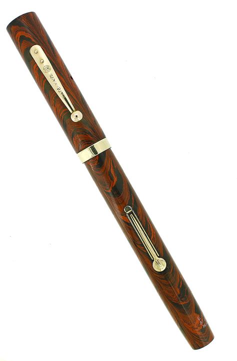 Circa 1927 Waterman 52 Red Ripple Fountain Pen F Bbb Flex Nib Restore