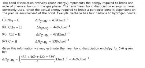 Define Bond Dissociation Energy And Mean Bond Dissociation Energy