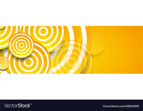 Bright Yellow Glossy Circles Abstract Tech Vector Image