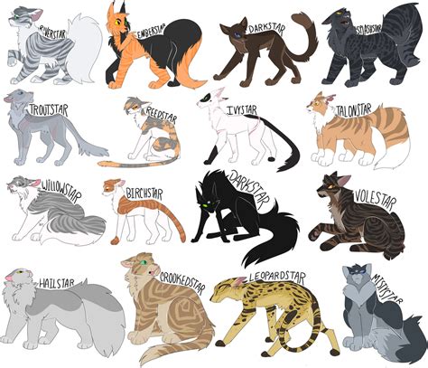 Every Riverclan Leader Ever By Polyhexian On Deviantart