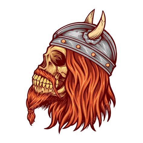 T Shirt Label Vector Hd Png Images Viking Head Skull With Horn Vector