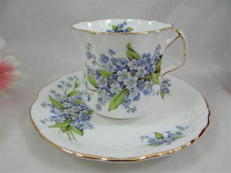 1930s Vintage Hammersley And Co English Bone China Blue Floral