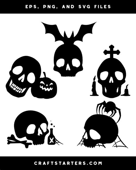 Halloween Skull Silhouette Clip Art