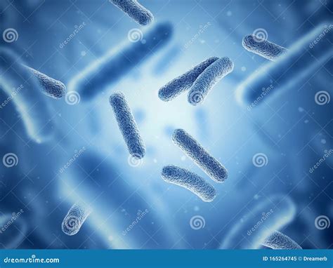 Bacteria Bacterium Blue Color Prokaryotic Microorganisms Stock