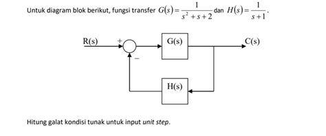 Solved Untuk Diagram Blok Berikut Fungsi Transfer