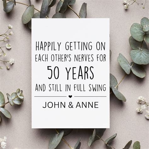 Personalized 50th Wedding Anniversary Greeting Cards Etsy