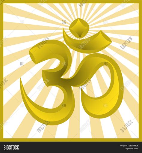 Golden Symbol Om On Vector And Photo Free Trial Bigstock