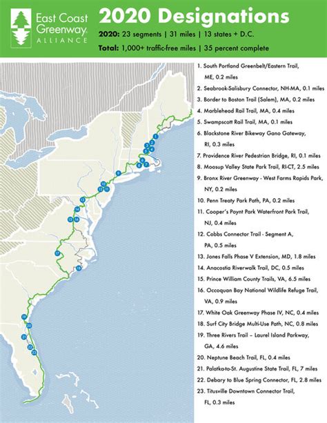 East Coast Greenway Trail Map Arlyne Nicolina