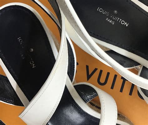 Louis Vuitton Wedge White Leather Stack Rope Louis Vu Gem