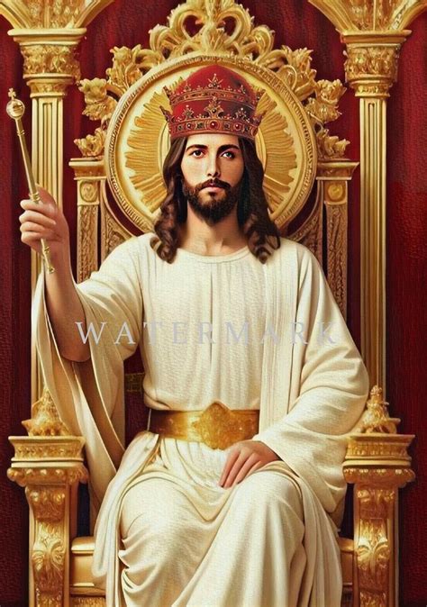 Jesus Christ The King On His Heavenly Throne Custom Digital Oil