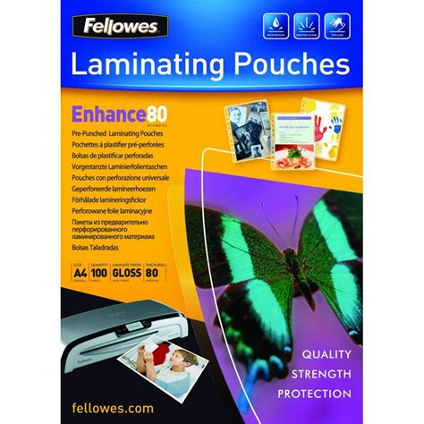 Shop Fellowes A Pre Punched Micron Laminating Pouch Pk