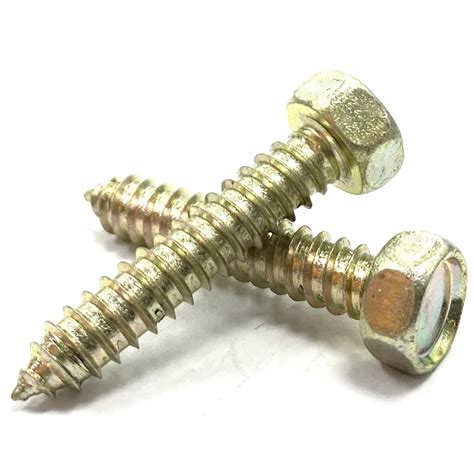 No X X Mm Hex Head Self Tapping Screws Yellow Zinc Plated