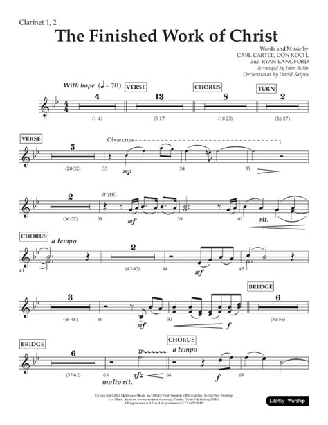 The Finished Work Of Christ Choral Anthem Satb Clarinet Sheet Music