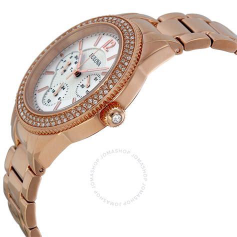 Bulova Multi Function Silver Dial Rose Gold Plated Ladies Watch 97n101 042429500068 Watches