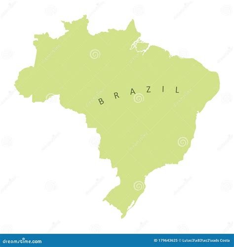 Brazil Map Silhouette Stock Vector Illustration Of Brasil 179643625