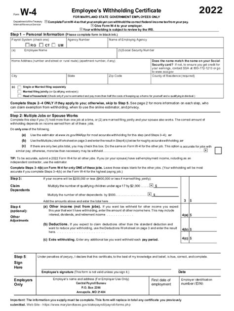 2022 W 4 Forms Printable