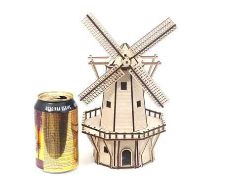 Mini Windmill, Wooden Windmill Model, Windmill Kit, Decorative Windmill ...