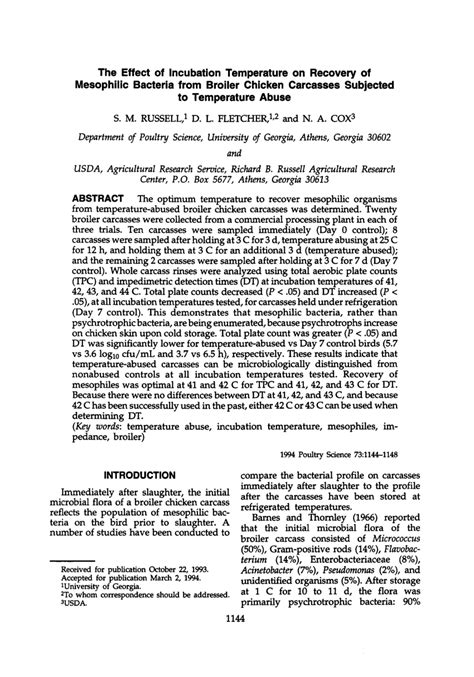 Pdf The Effect Of Incubation Temperature On Recovery Of Mesophilic