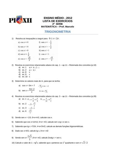 Pdf Trigonometria Matematiklist “a Matemática … Determine