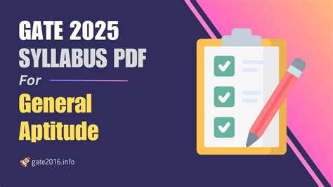 Gate Ga Syllabus 2025 General Aptitude Ekxam