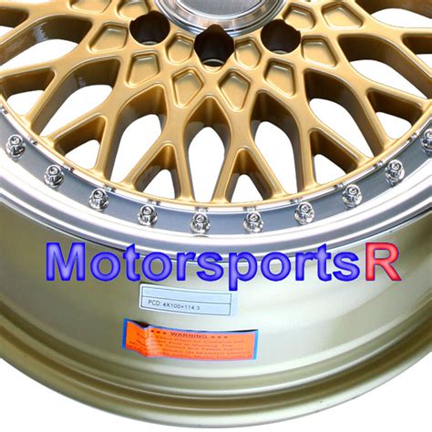 Xxr 536 Gold Machine Lip 15 X 8 20 Wheels Rims 4x1143 4x100 Mesh