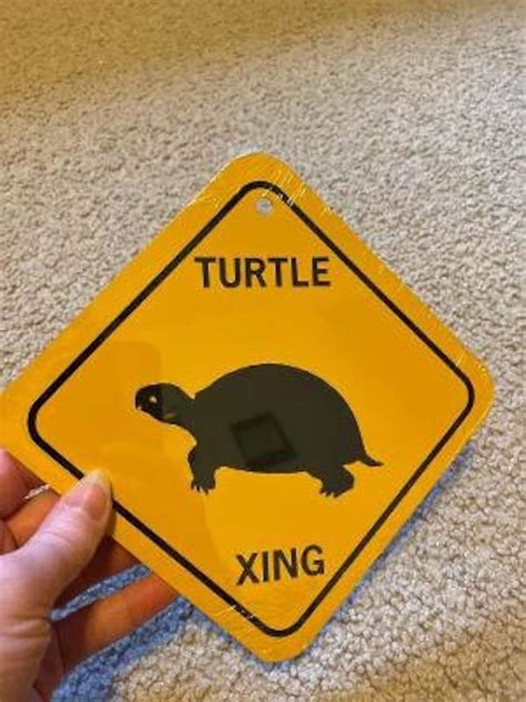 Turtle Xing 6x6 Inch Funny Aluminum Metal Yard House Garden Sign Etsy