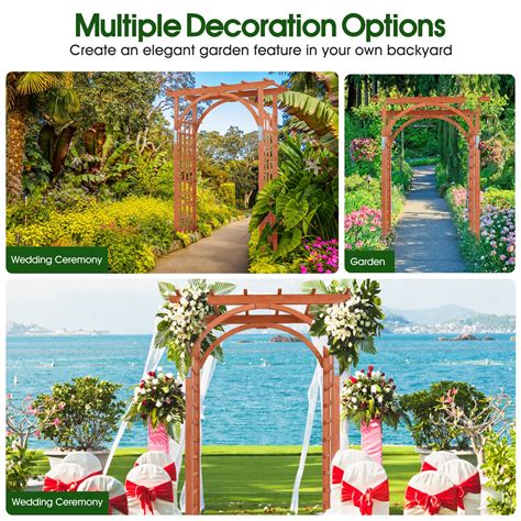 Buy Giantex Inch Wooden Garden Arch Wedding Arch For Ceremony Garden