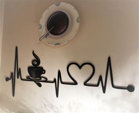 Wooden Wall Decor Mdf Laser Cut Coffee Heartbeat Laser Cut Coffee