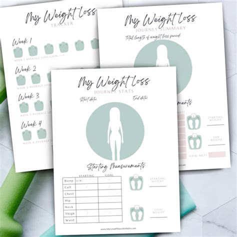 Weight Loss Journey Tracker With Measurements