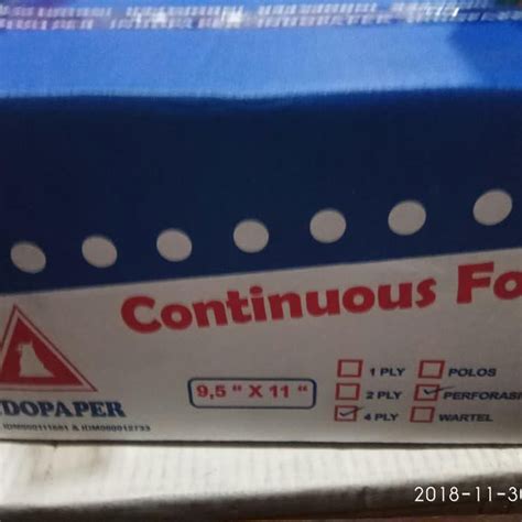 Jual Kertas Continuous Form 4 Ply Prs Atau Bagi 2 Indopaper Shopee