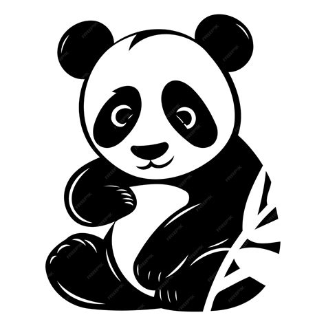 Cute Panda Bear Vector Logo Design Template Panda Bear Illustration