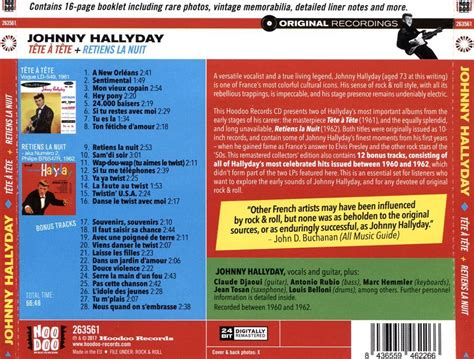 Johnny Hallyday T Te T Te Plus Retiens La Nuit New Cd