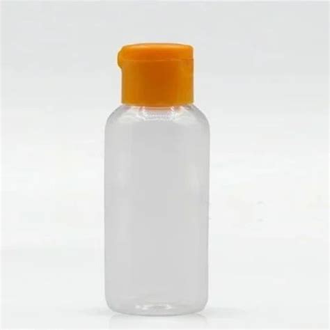 Ml Transperent Boston Pet Bottle With Mm Orange Flip Top Cap