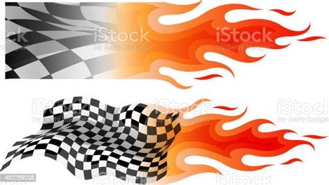 Fire Checkered Flag Stock Illustration Download Image Now Flame